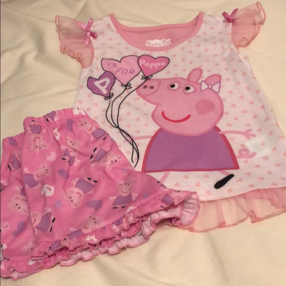 Peppa Pig Pajama set - XS top & shorts bottom
